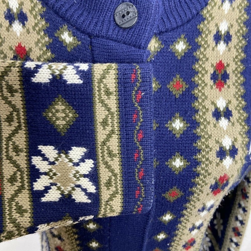 Vintage Esskay Originals Woman 11 M Cardigan Sweater Fair Isle‎ Floral EEC Euro - Picture 2 of 9